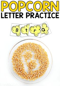 the popcorn letter practice is fun for kids to learn how to read and write letters