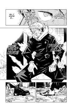 an anime story page with two men in black and white