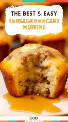 the best and easy sausage pancake muffins are made with only three ingredients