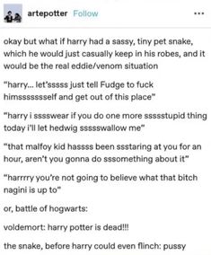 someone wrote this on their twitter account about harry potter