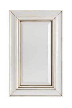 a white and gold frame on a white wall with an empty space in the middle