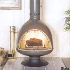 Fire Drum 3 32 Terra Cotta Freestanding Wood Burning Fireplace With Screen Fireplace Wood Burning, Woodburning Fireplace, Mid Century Modern Fireplace, Malm Fireplace, Fireplace Styles, Standing Fireplace, Refractory Brick, Fireplace Heat, Fireplace Wood