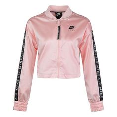 (WMNS) Nike Air Trk JKT Jacket Satin Jacket Pink BV4780-682 (Casual/Women's) Nike Casual Track Jacket For Spring, Nike Spring Windbreaker In Athleisure Style, Nike Sportswear Track Jacket For Spring, Nike Sportswear Spring Windbreaker, Nike Athleisure Outerwear For Spring, Nike Casual Track Jacket For Fall, Nike Casual Spring Windbreaker, Nike Spring Sports Outerwear, Spring Sportswear Outerwear