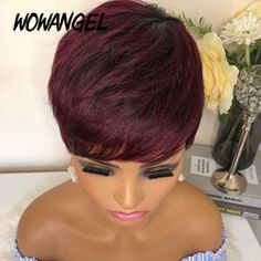 Straight Pixie Cut, Curly Pixie Cuts, Short Human Hair Wigs, Human Hair Color