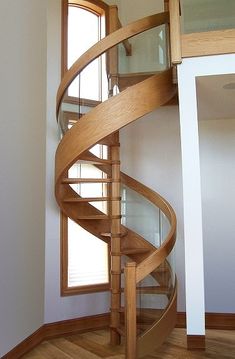 there is a spiral staircase in the house