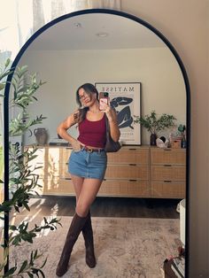 Shop Women's Denim Mini Skirt and other curated products on LTK, the easiest way to shop everything from your favorite creators. Fashion Ideas For Women, Fall Fashion Ideas, Burgundy Outfit, Wardrobe Goals, Latest Instagram, Asian Outfits, Women's Wardrobe, Denim Mini, Fall Looks