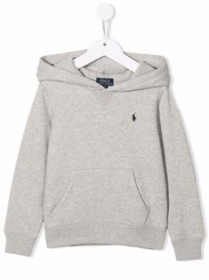 heather grey cotton-blend ribbed detailing signature Polo Pony motif classic hood front pouch pocket long sleeves Skandinavian Fashion, Polo Pony, Outfit Inspo Casual, Winter Mode