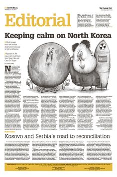 the front page of an editorial featuring two cartoon characters