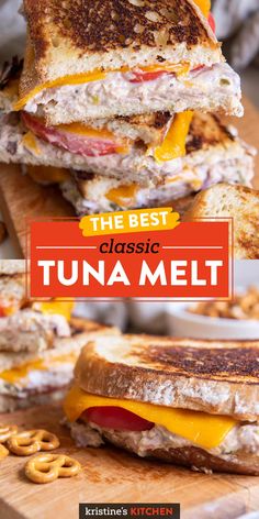 the best classic tuna melt grilled cheese sandwich