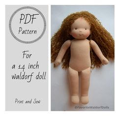 an image of a doll with long hair on it's head and the words pattern for