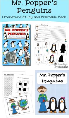 penguins and penguins activities for children to learn with the mr popper's penguin