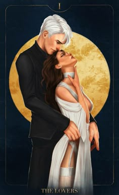 the lovers tarot card with an image of two people kissing