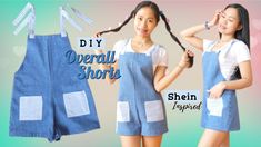 Overall Shorts Sewing Pattern, Overall Shorts Pattern, Diy Dungarees, Overalls Women Shorts, Shorts Pattern Sewing, Kids Pinafore, Diy Denim Shorts, Shorts Pattern Free, Pattern Making Tutorial