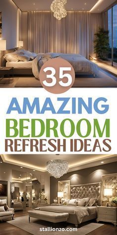 the cover of 35 amazing bedroom refresh ideas