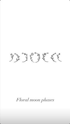 the title for floral moon phases, written in black ink on a white paper background