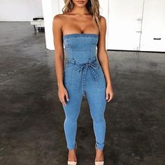 Blue Women Romper, Long Overalls, Jumpsuit Denim, Overalls Casual, Bodycon Dress Casual, Jumpsuit Long, Rompers Womens Jumpsuit, Off Shoulder Romper, Jeans Overall