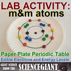 a paper plate that has some kind of thing on it with the words lab activity m & m