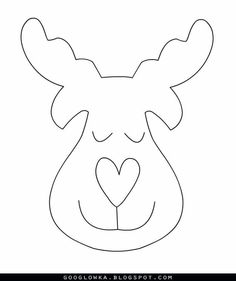 the outline of a deer's head with a heart in its mouth