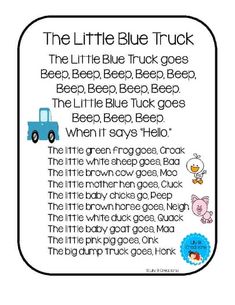 the little blue truck poem for kids