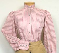 Frontier Classics Prairie Stripe Blouse | Wild West Mercantile Western Collared Top With Buttons, Prairie Blouse, Fitted Western Shirt With Button Closure, 1940s Peasant Blouse, Western-themed Cotton Shirt With Button Closure, Victorian Goth, Striped Blouse, Wild West, Victorian Fashion