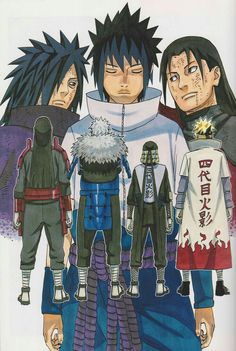 an image of some anime characters with different outfits and hair colors, all standing in front of one another