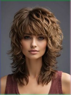 Long Haircuts With Short Layers, Medium Boho Haircut, 1970 Shag Haircut For Women, Short To Medium Hair Styles For Over 40, Shag Haircuts For Wavy Hair, Feathered Shag Layered Hairstyles, Layered Shag Hairstyles Medium Over 50, Shag Hairstyles Medium With Bangs, Very Layered Hair Medium Over 50 Layers