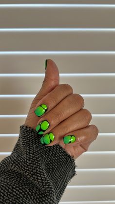 Brat Green Nails, Gel Mani Designs, Brat Nails, Arcane Nails, Mani Designs, Slay Nails, Nails Jewels, Makeup Aesthetics, Bday Nails