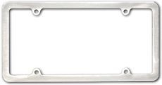 a metal license plate frame on a white background