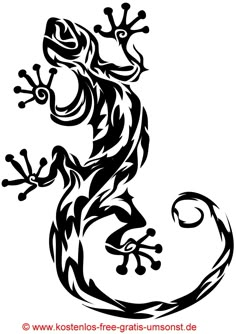 a black and white drawing of a lizard with an ornate design on it's back