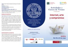 a brochure with an origami boat on it and the words internet, arte y compromiso