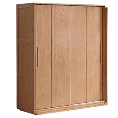 a large wooden cabinet with two doors