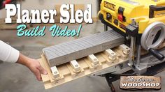 a man is using a planer to build a wooden table sawtoothing machine