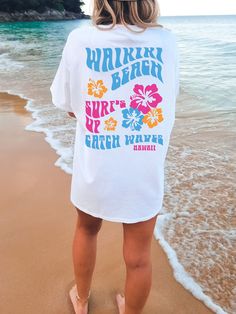 Express your Inner Surfer Girl with this cute Waikiki Beach Hawaii Coconut Girl Shirt! This Beachy Comfort Colors® Tshirt is SO comfy! Size up for a Trendy Oversized Look! ♥ Hello and Welcome to Meaningful Tees Shop! ♥ Models are wearing Comfort Colors® White, Chambray, Blossom ♥ All of our items are made one at a time with care for each customer : ) ♥ Please allow 3-7 BUSINESS days (usually 3-5) for your item to be created PLUS shipping time via USPS ♥ UNISEX TEES fit like a Mens Shirt on Women, but are not overly large. ♥ For a RELAXED FIT, your usual size will typically work, but please consult the Size Chart in the Listing Photos ♥ For a TRENDY OVERSIZED FIT, size up 1, 2, or 3 Sizes! (2 sizes up is most common) ♥ For a SNUG FIT, size down 1 size. ♥ When in doubt, lay your favorite Tsh Beachy White Short Sleeve Tops, White Short Sleeve Beachy Tops, White Relaxed Fit Hawaiian Shirt For Summer, White Printed Beachwear Tops, White Tops For Beach Party Vacation, White Printed Tops For Beachwear, White Hawaiian Shirt With Tropical Print For Beach, White Printed Hawaiian Shirt For Beach Season, White Short Sleeve Hawaiian Shirt For Vacation