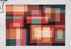 a piece of art that looks like it has been made out of squares and rectangles