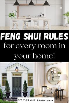 Feng Shui Rules for Every Room in Your Home - Easy Tips for Getting Started Fung Shway Rules, Kitchen Ceiling Paint, Feng Shui Entryway Ideas, Feng Shui Entryway, Feng Shui Entrance, Front Door Entrance Ideas, Bedroom Basic, Bathroom Feng Shui, Room Basic