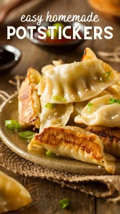 easy homemade potstickers on a plate