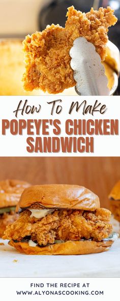 how to make pope's chicken sandwich with text overlay that reads, how to make pope's chicken sandwich