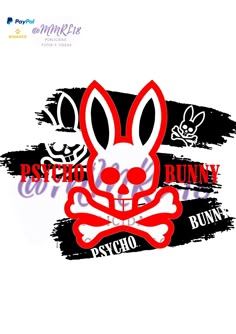 an image of a bunny skull and crossbones decal