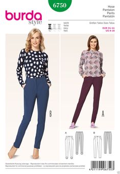 a woman's top and pants sewing pattern with buttons on the front, in two lengths