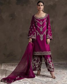 Will be made to order @r_nomicoutures Contact +923105656211 for inquiries and details.. Suit Design Punjabi, Eid Suits, Punjabi Boutique Suits, Punjabi Fashion Suits Boutiques, Salwar Suit Design, Online Outfits, Suits Ideas