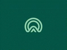 a green and white logo with the letter a in it's center, on a dark