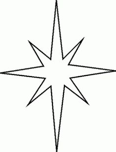 a black and white image of a star in the middle of it's outline