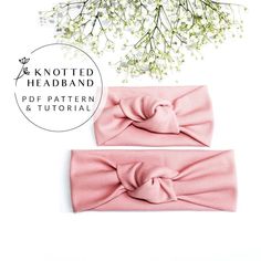 two pink headbands with bows on them