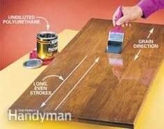 a person is painting a wooden table with paint and other things to do on it