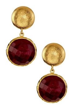 Ruby Drop Earrings, Gold Gallery, Fashion And Beauty Tips, Casual Jewelry, Burgundy And Gold, Fabulous Jewelry, Red Hats, Minimalist Earrings