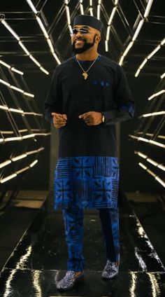 Latest Kampala Styles For Men, Kampala Designs For Men, Kampala Styles For Men, Adire Styles For Men, South Fashion, Men African Fashion, Blue Range, Dashiki Outfit, Men Kaftan