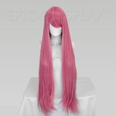 Persephone - 40 inch Princess Pink Mix Long Bang Straight Cosplay Wig Straight Long Wig, Wigs Anime, Pink Wigs, Wigs Color, Rainbow Wig, Style Chart, Anime Wigs, How To Cut Bangs, Blonde Wigs