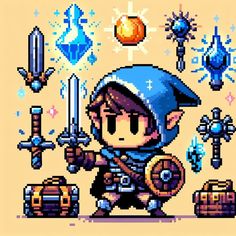 #magic #2d #pixelart #anime #game #videogames Pixelart Anime, Art Nostalgia, Dragon Quest, Arcade Game, Dnd Characters