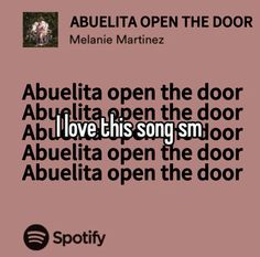 an ad for the album, abuelita open the door and i love this song