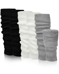 PRICES MAY VARY. Stylish Variety Pack: our package of leg warmers contains 3 pairs, available in 3 different colors, giving you the flexibility of having a different pair for various outfits; Express your style boldly and fashionably while keeping warm during the winter season's cold days and nights Double Layered Comfort and Warmth: embrace the cold season with our leg sleeves for women; Expertly crafted with double layered design, they combine a quality knitted fabric exterior for comfort, sof Leg Sleeves For Women, Sock Warmers, Cute Leg Warmers, Boot Warmers, Ankle Warmers, Grunge Accessories, Trip Outfits, Gift Inspo, Leg Warmer